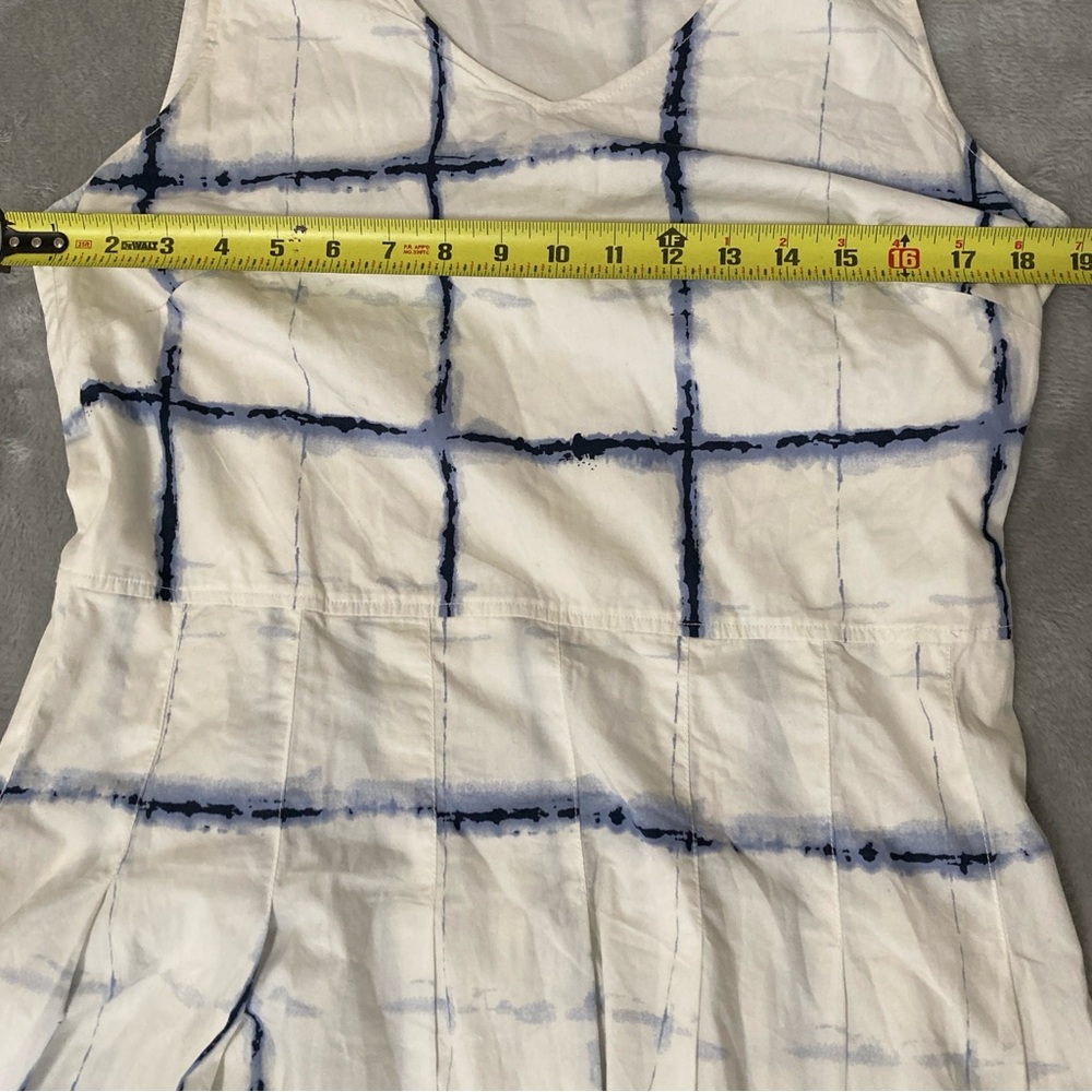 Pendleton Women’s Midi Dress Blue and White Sleeveles Pleated Sz 12 - Picture 9 of 13